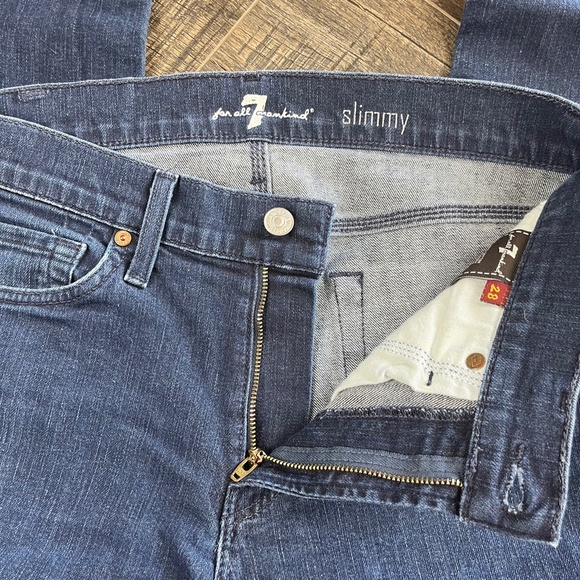 7 For All Mankind Slimmy Blue Jeans Pants Denim ((size 28)) - Picture 6 of 8